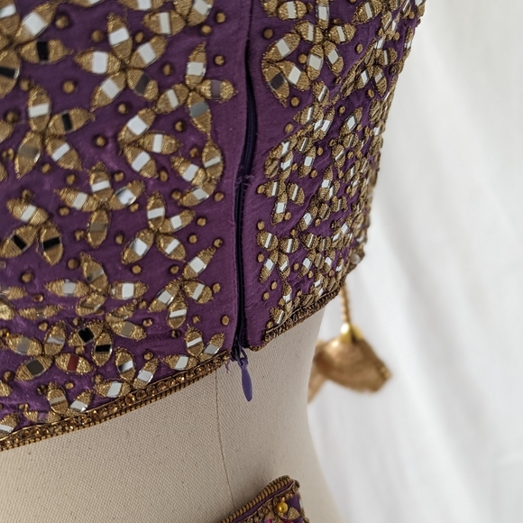 Beautiful pink and purple tie dye ready to wear Indian wedding Lehenga Choli - Picture 14 of 16